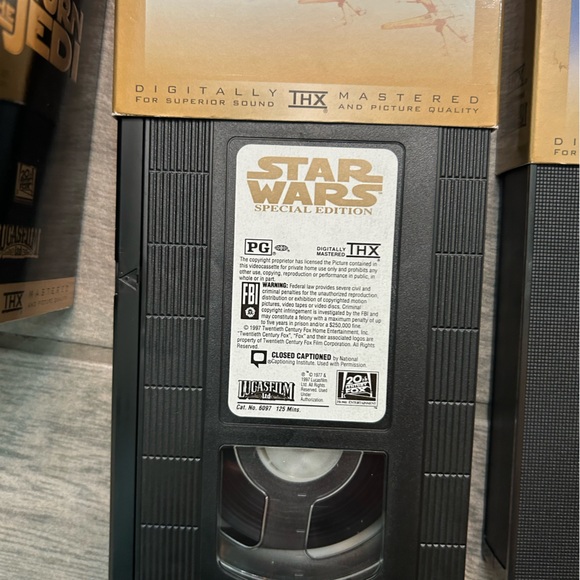 Star Wars Trilogy VHS set gold black collectors item boxed set 3 VHS set Jedi - Picture 11 of 14